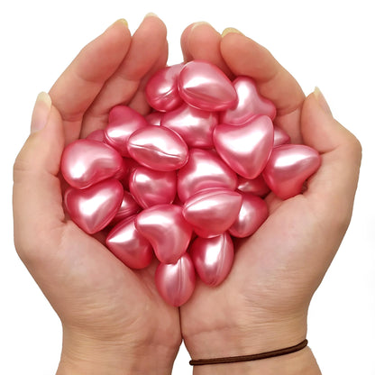 Bolsa Regalo 12 Perlas De Baño Aroma Rosas - Con Aceite De Soja - Hidrata, Suaviza Y Perfuma La Piel - Forma Corazón_1