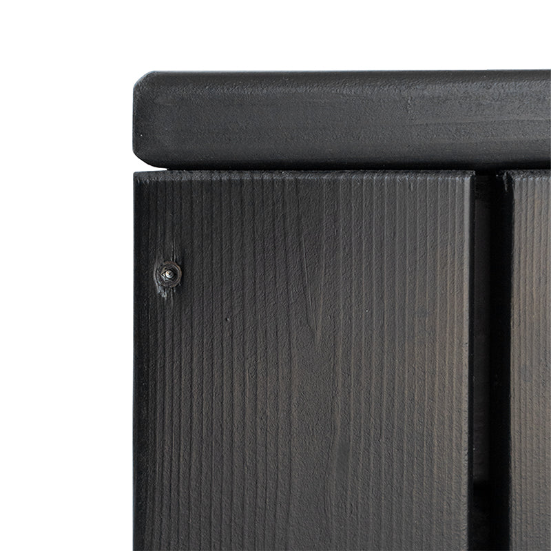 Jardinera Alta De Madera Con Ruedas 100 X 34 X 80 Cm Ebony Black Hortalia_2
