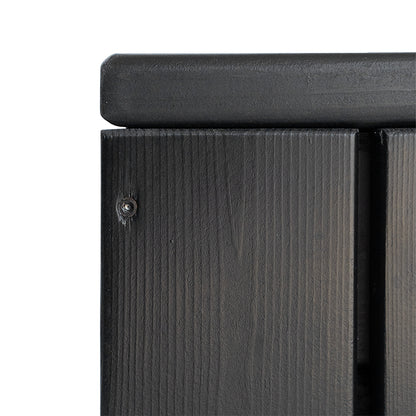 Jardinera Alta De Madera Con Ruedas 100 X 34 X 80 Cm Ebony Black Hortalia_2