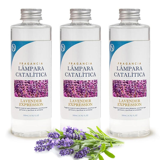 Pack 3x Fragancia Lámpara Catalítica 200ml: Aroma Lavenr Expression. Disfruta Tu Aroma Favorito Durante Más Tiempo_0