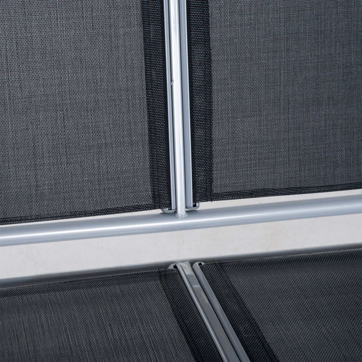 Outsunny Columpio Balancín Jardín De 3 Plazas Con Toldo Ajustable Terraza Negro_4