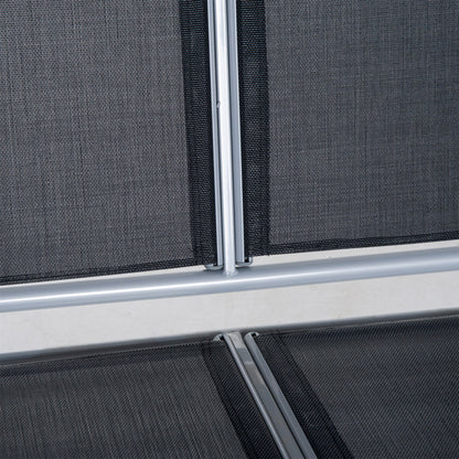 Outsunny Columpio Balancín Jardín De 3 Plazas Con Toldo Ajustable Terraza Negro_4