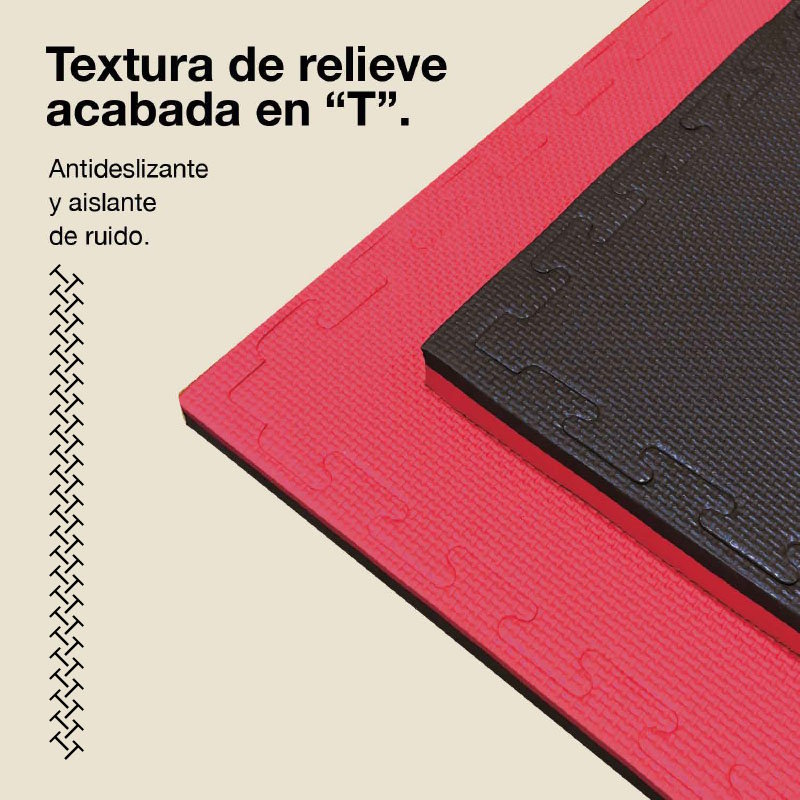 Jowy Tatami Puzzle 2,5cm 100x100cm, Pack 4 Unidades – Superficie T Azul/rojo_3