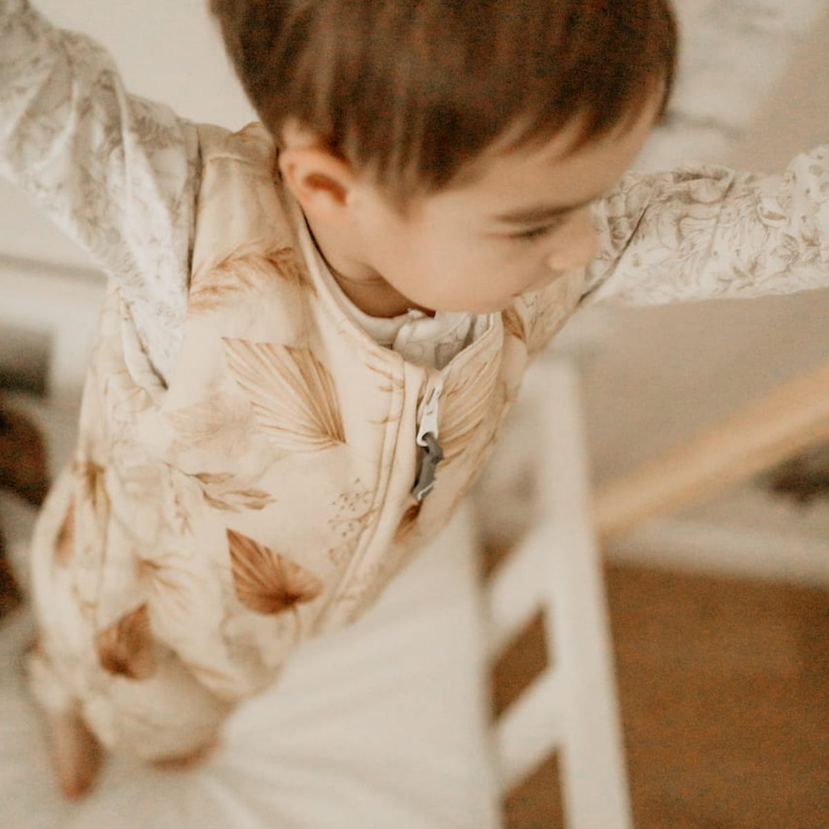 Saco De Dormir Con Pies Reversible T-m Jersey Algodón Bohemian Sand-bohemian Botanic_4