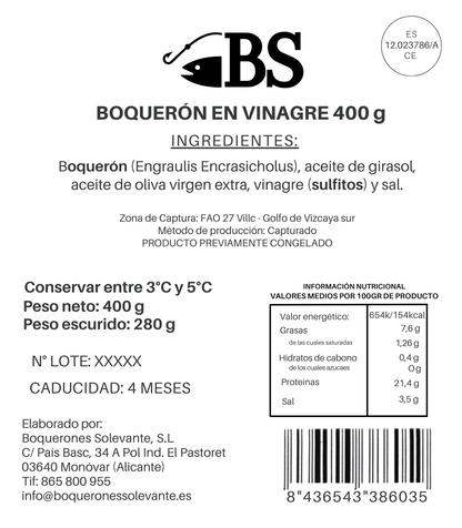 Boquerón En Vinagre Del Mar Cantábrico 400g_1