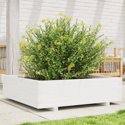 Jardinera De Madera Maciza De Pino Blanco 90x90x26,5 Cm_1