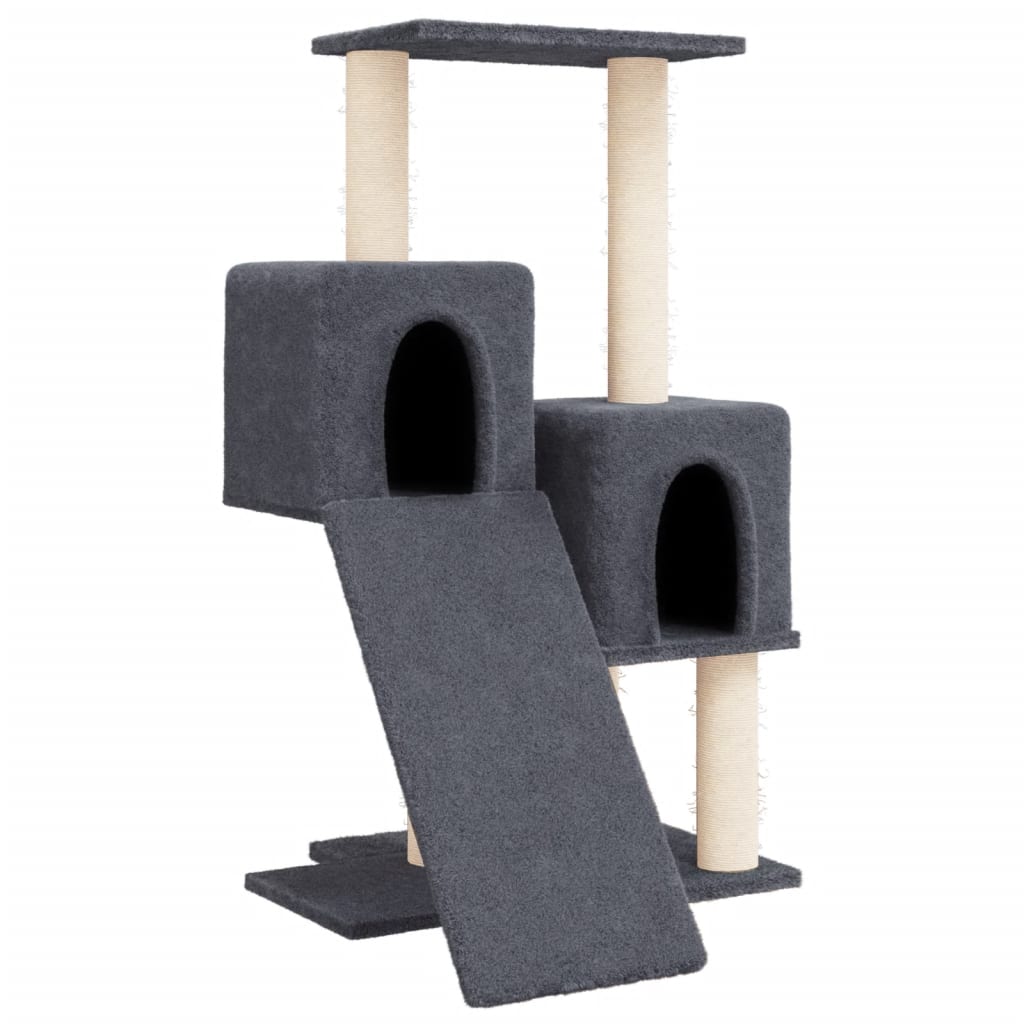 Rascador Para Gatos Con Postes De Sisal Gris Oscuro 82 Cm_0