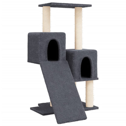 Rascador Para Gatos Con Postes De Sisal Gris Oscuro 82 Cm_0