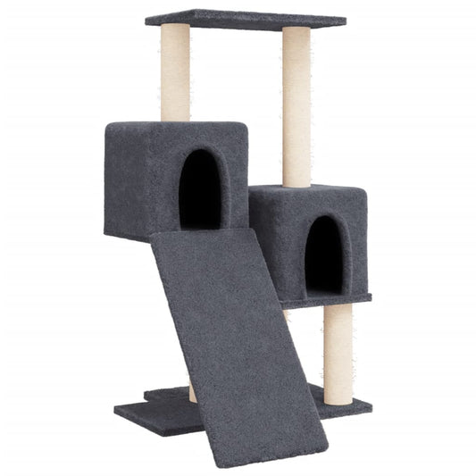 Rascador Para Gatos Con Postes De Sisal Gris Oscuro 82 Cm_0