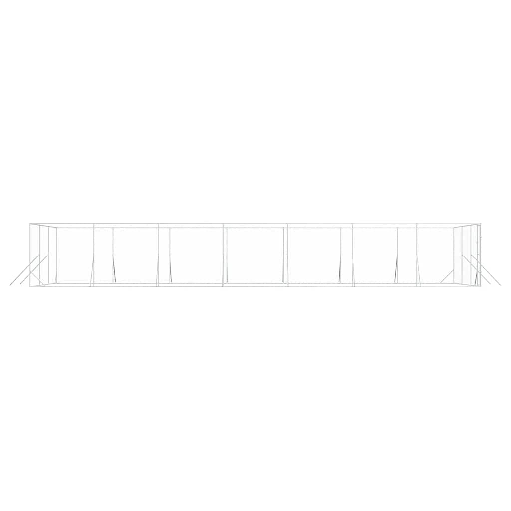 Perrera De Exterior Acero Galvanizado Plateado 6x14x2 M_5