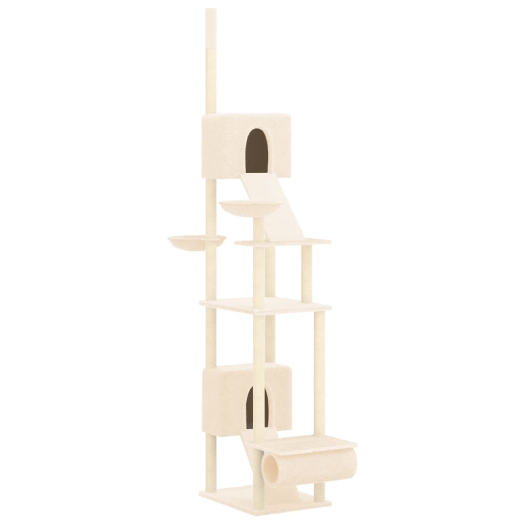 Árbol Rascador Para Gatos De Suelo A Techo Crema 277-303 Cm_0