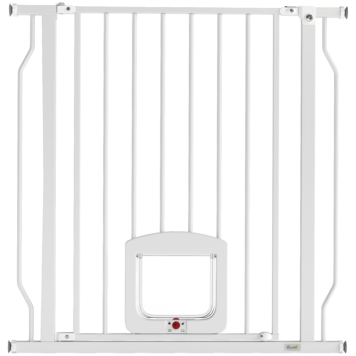 Pawhut Barrera De Seguridad Para Perros Para Escaleras Y Puertas 75-85 Cm Blanco_1