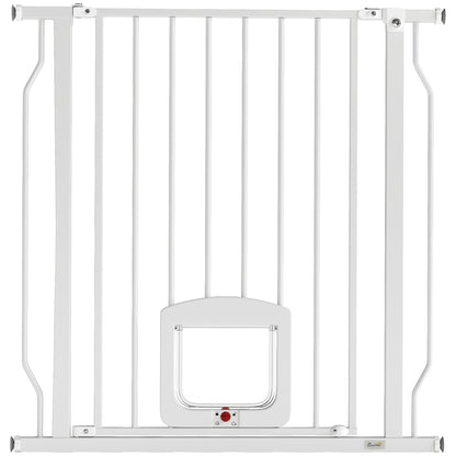 Pawhut Barrera De Seguridad Para Perros Para Escaleras Y Puertas 75-85 Cm Blanco_1