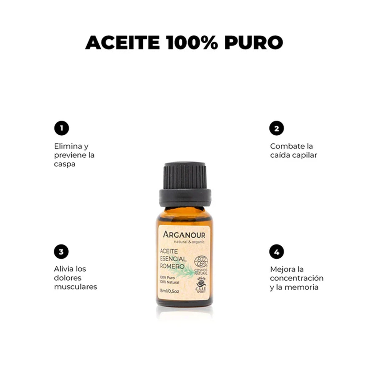 Aceite esencial romero 100% puro Arganour 15ml