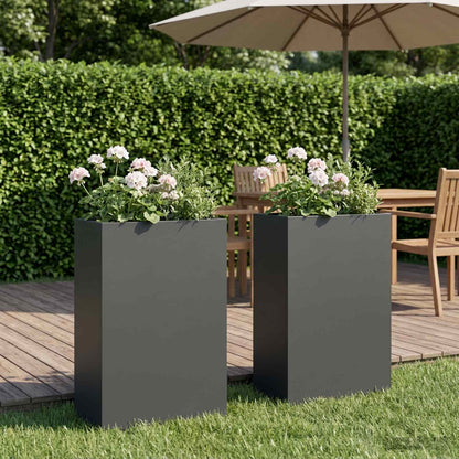 Macetero De Jardín 2 Uds. Gris Antracita 50 X 20 X 75 Cm_1