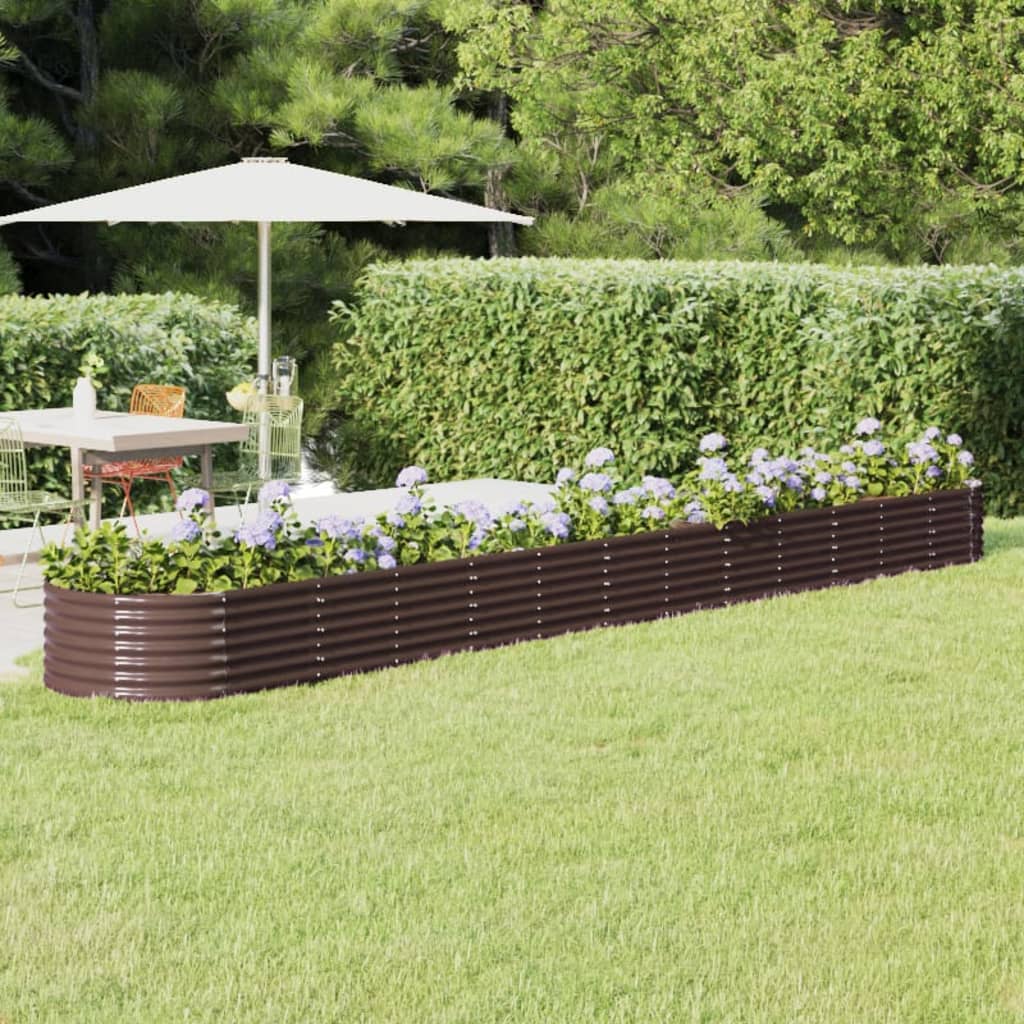 Jardinera Arriate Acero Galvanizado Marrón 512x80x36 Cm_1