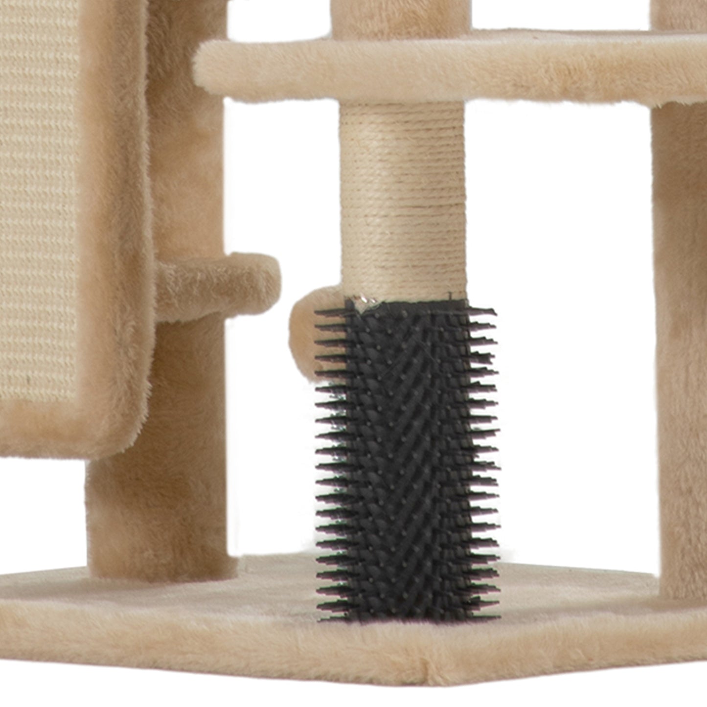 Pawhut Árbol Rascador Para Gatos Altura 104 Cm Con Almohadilla Para Rascar Beige_3