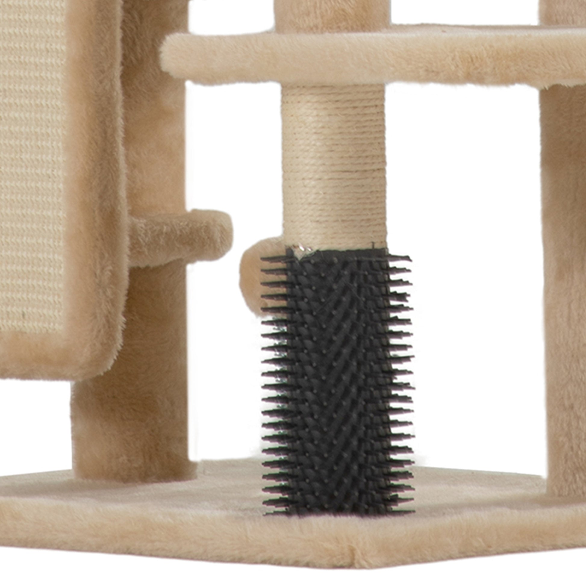 Pawhut Árbol Rascador Para Gatos Altura 104 Cm Con Almohadilla Para Rascar Beige_3