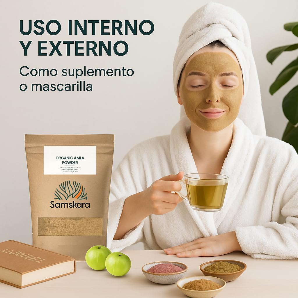 Amla En Polvo Bio | Samskara | Para Cabello Y Piel | Fuente Natural De Vitamina C, Colágeno Y Calcio - 1kg_2
