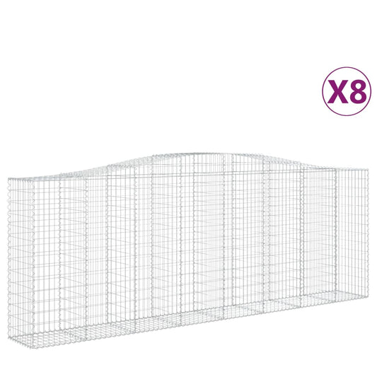 Cestas Gaviones 8 Uds Forma De Arco Hierro 400x50x140/160 Cm_0