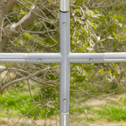 Pawhut Gallinero Para Exterior Grande De Acero Galvanizado 280x190x197 Cm Plata_4