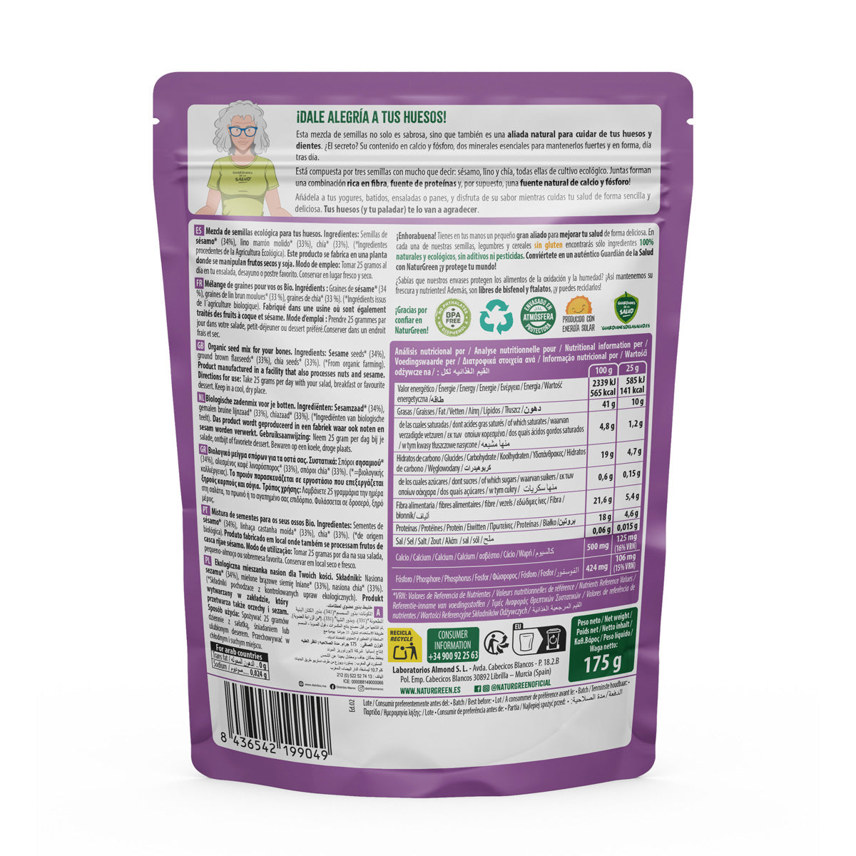 Mezcla de Semillas Mix óseo Bio Naturgreen 175 g