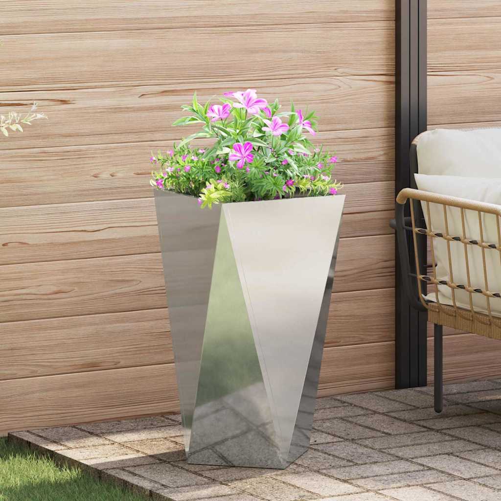 Jardinera Plateado 40 X 40 X 75 Cm Acero Galvanizado_1