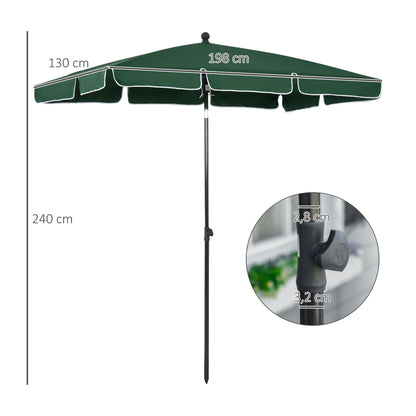 Outsunny Sombrilla De Jardín De Aluminio 2x1,3x2,5 M Verde_2