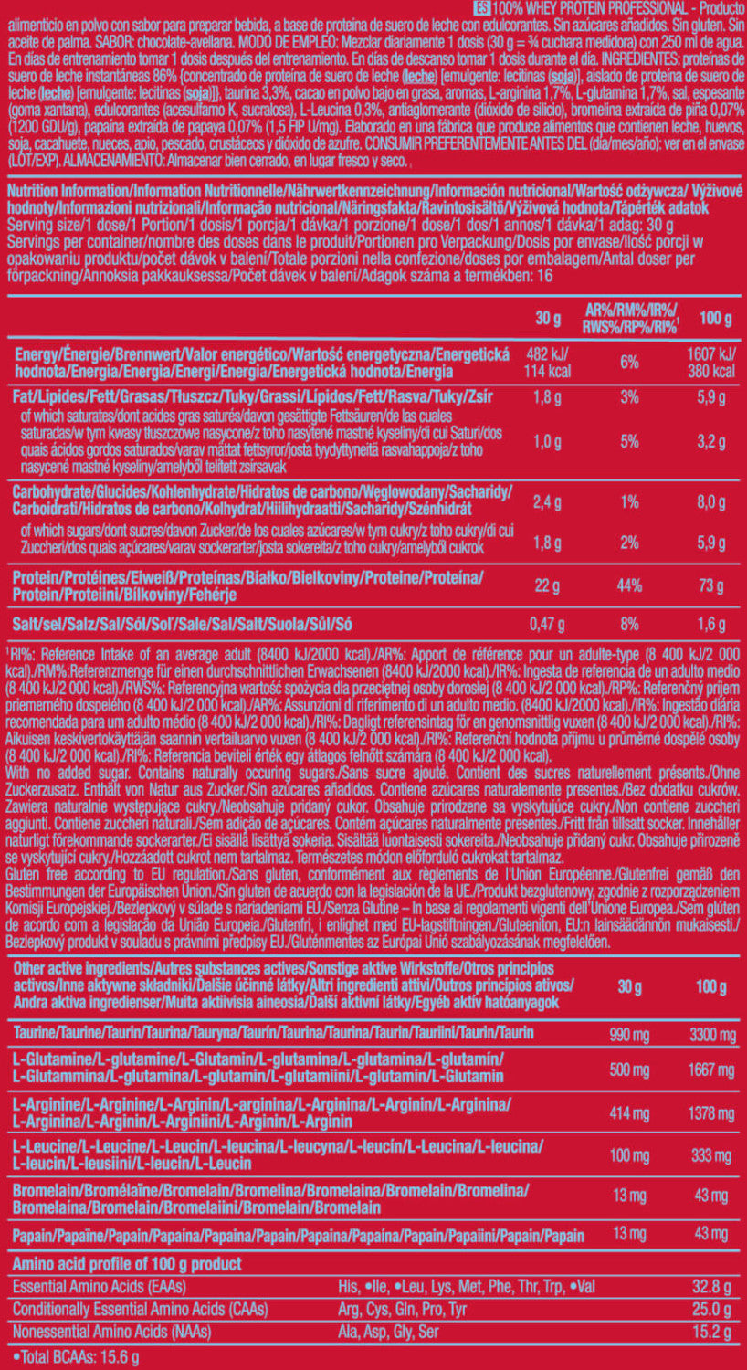100% Whey Protein Professional 500 Gr Chocolate - Avellana_5