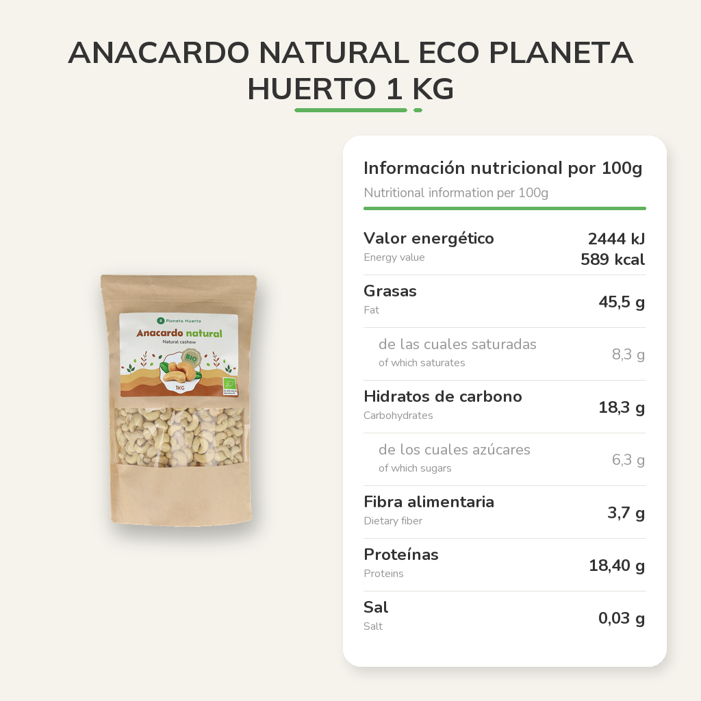 Información nutricional