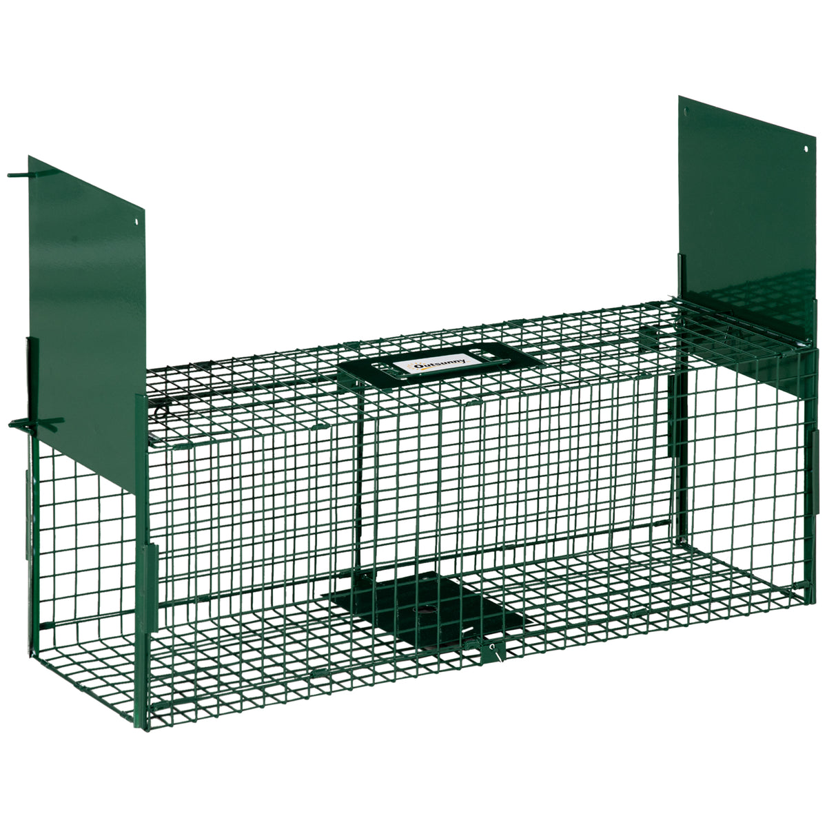 Outsunny Trampa Para Animales Vivos Con 2 Puertas Asa Para Conejos 80x25x30 Cm_0