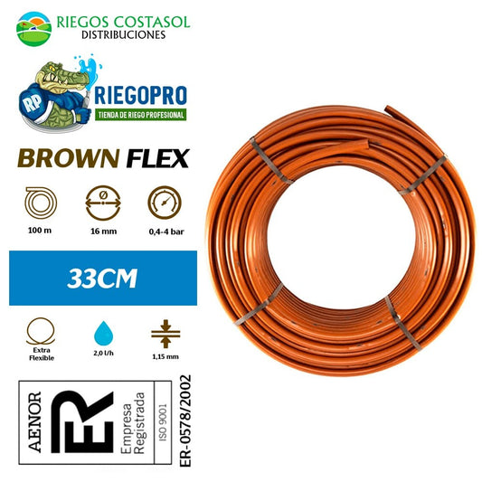 Tuberí­a Autocompensante Marrón A 33cm 100 Metros. Brownflex._0