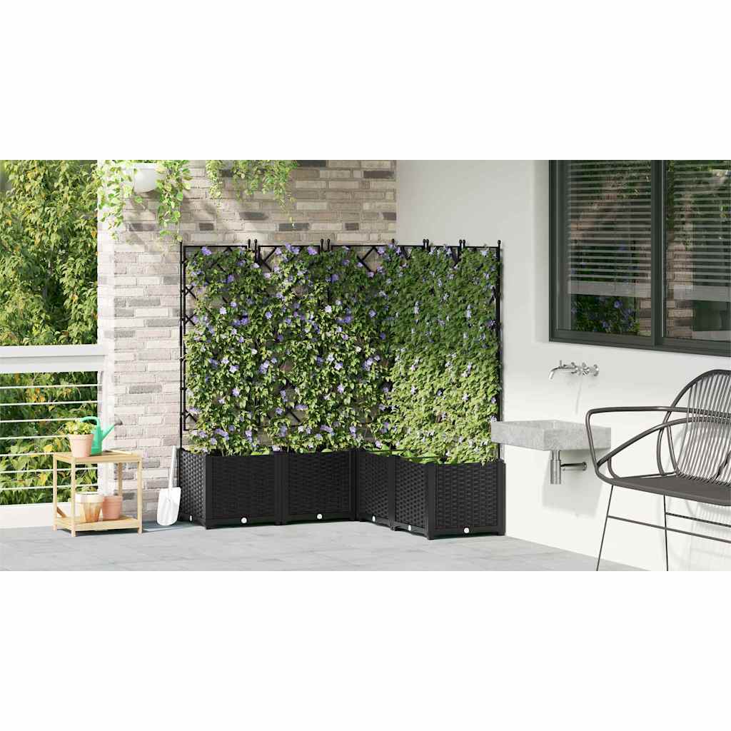 Macetero De Jardín 5 Uds. Negro 120 X 120 X 143 Cm Pp_3