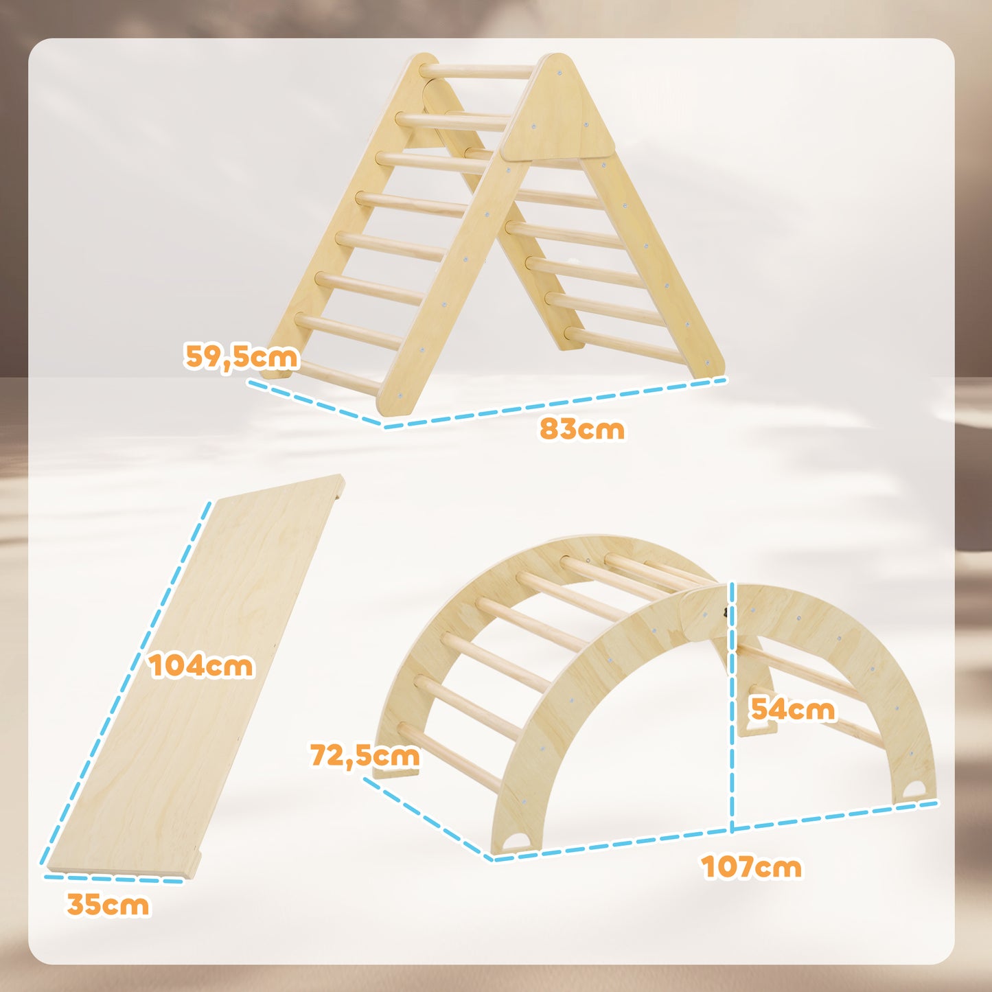 Aiyaplay Triángulo De Escalada De Madera Con Rampa Escalador De Arco Natural_2