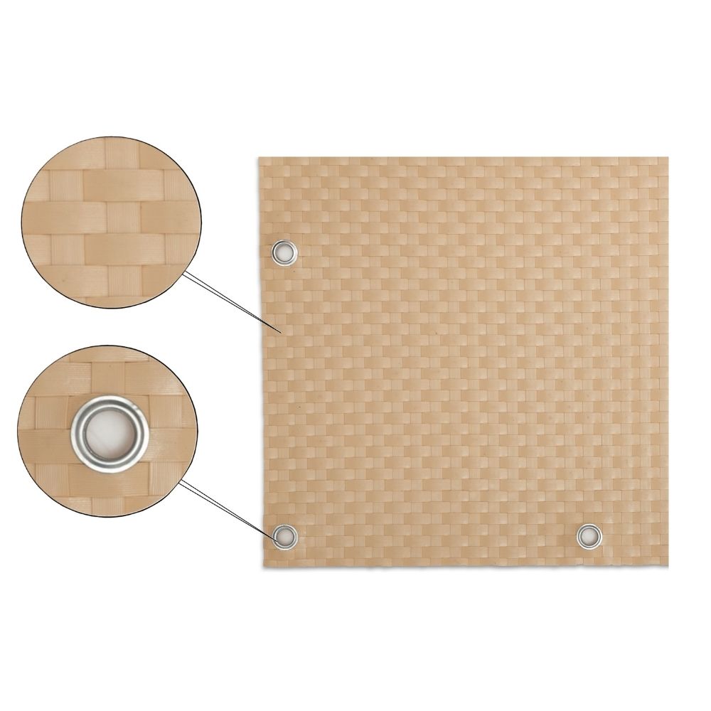 Panel De Ratán Para Balcón O Valla (beige) 100x300 Cm_0