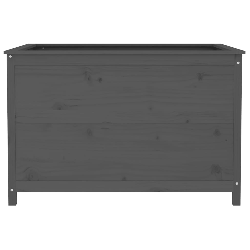 Arriate Elevado De Jardín Madera De Pino Gris 119,5x82,5x78 Cm_4