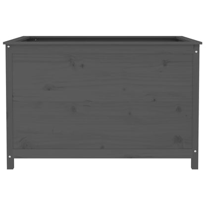 Arriate Elevado De Jardín Madera De Pino Gris 119,5x82,5x78 Cm_4