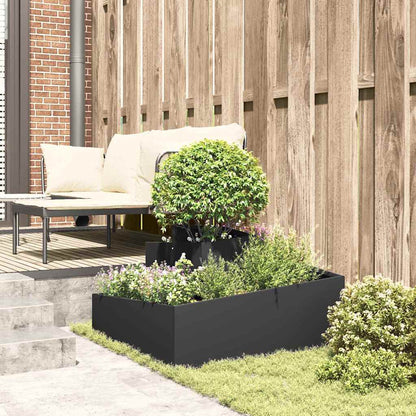Macetero De Jardín Negro 80 X 80 X 50 Cm Acero Laminado En Frío_3