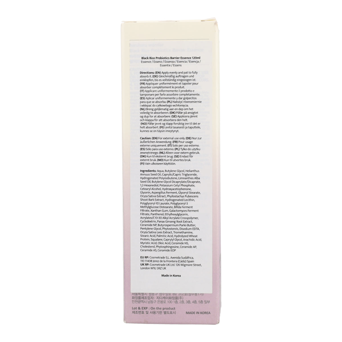 Esencia facial Black Rice Probiotics Barrier Essence haruharu wonder 120 ml