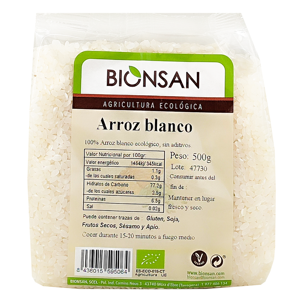 Arroz Redondo Blanco Eco Bionsan 500gr_0