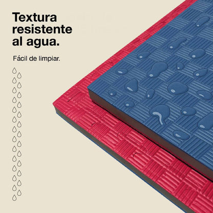 Jowy Tatami Puzzle 2,5cm 100x100cm, Pack 4 Unidades – Alta Densidad Azul/rojo_4