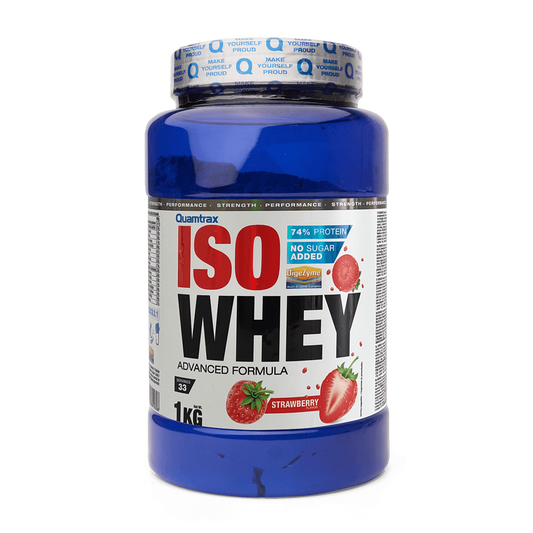 Isowhey - 1kg - Fresa - Proteína De Aislado De Suero Isolate - Quamtrax_0