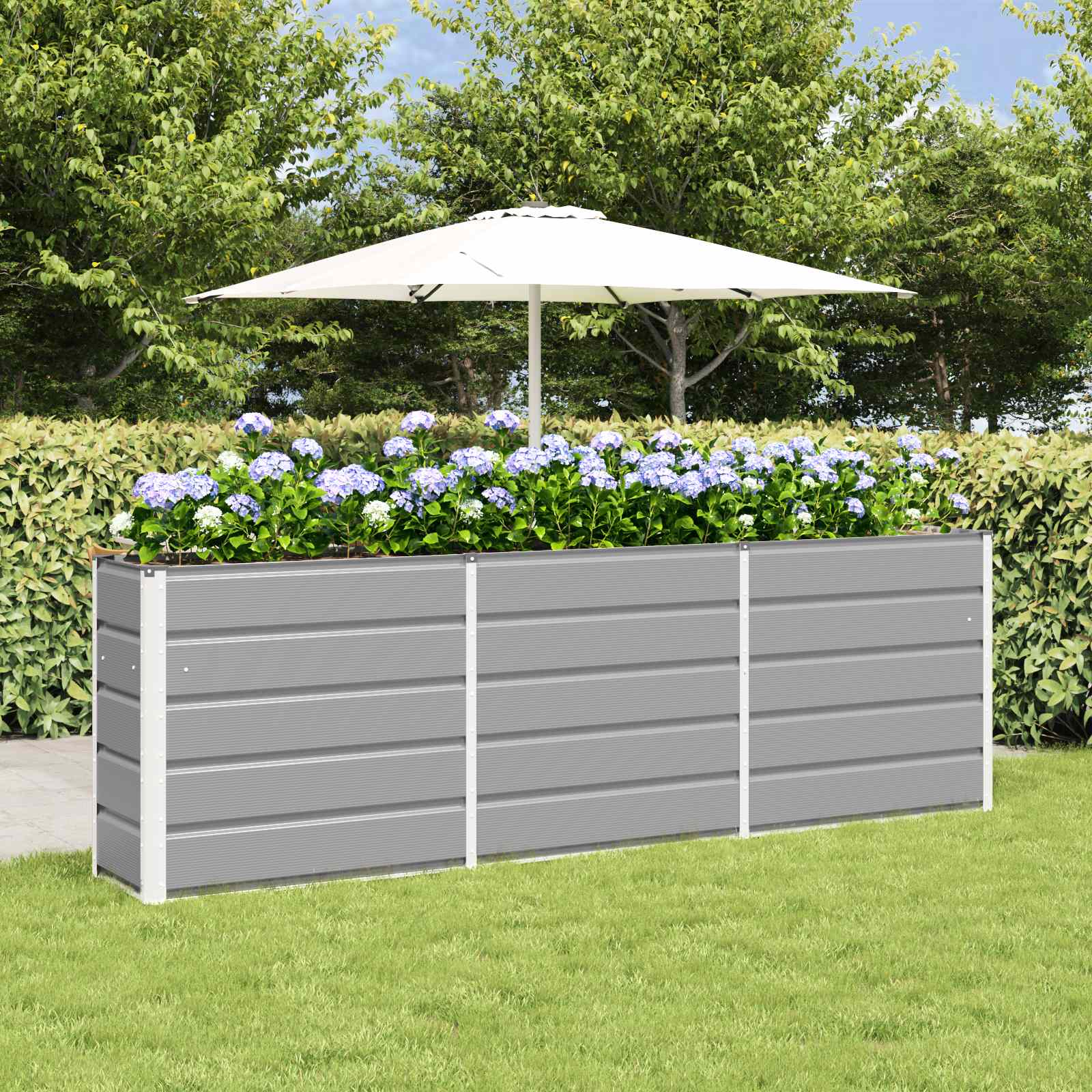 Jardinera Gris Claro 240 X 40 X 75 Cm Acero_1