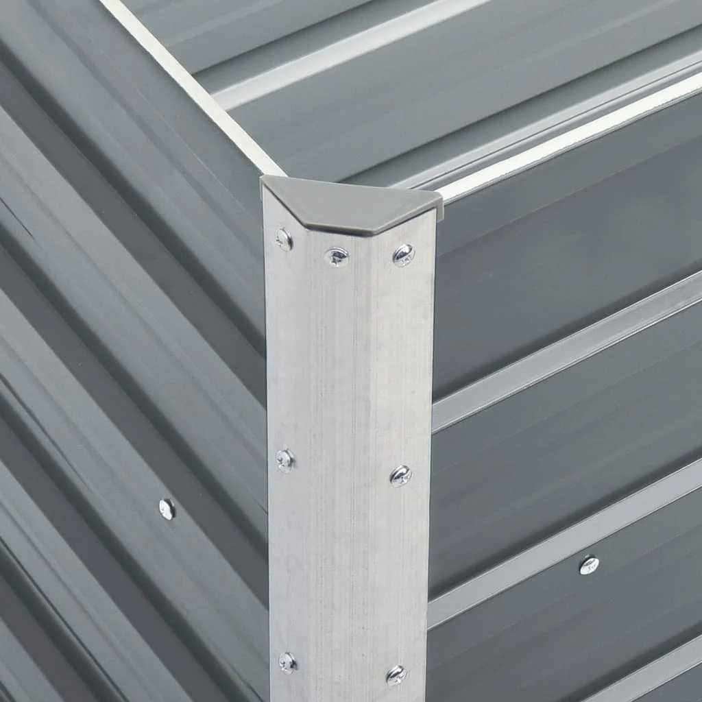 Arriate Elevado De Jardín Acero Galvanizado Gris 240x40x77 Cm_5