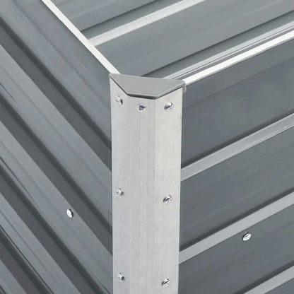 Arriate Elevado De Jardín Acero Galvanizado Gris 240x40x77 Cm_5