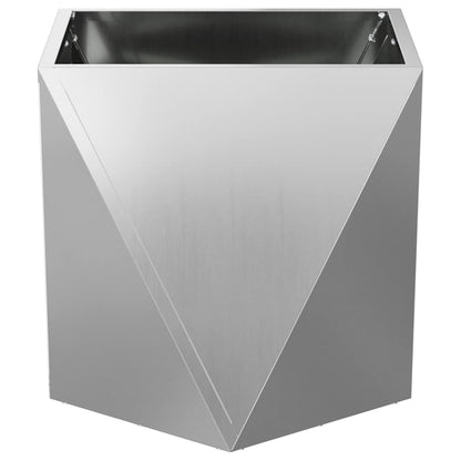 Jardinera 2 Uds. Plateado 50 X 50 X 50 Cm Acero Galvanizado_5