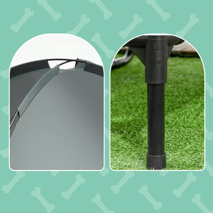 Pawhut Cama Elevada Para Mascotas Portátil Con Toldo Extraíble Exterior_3
