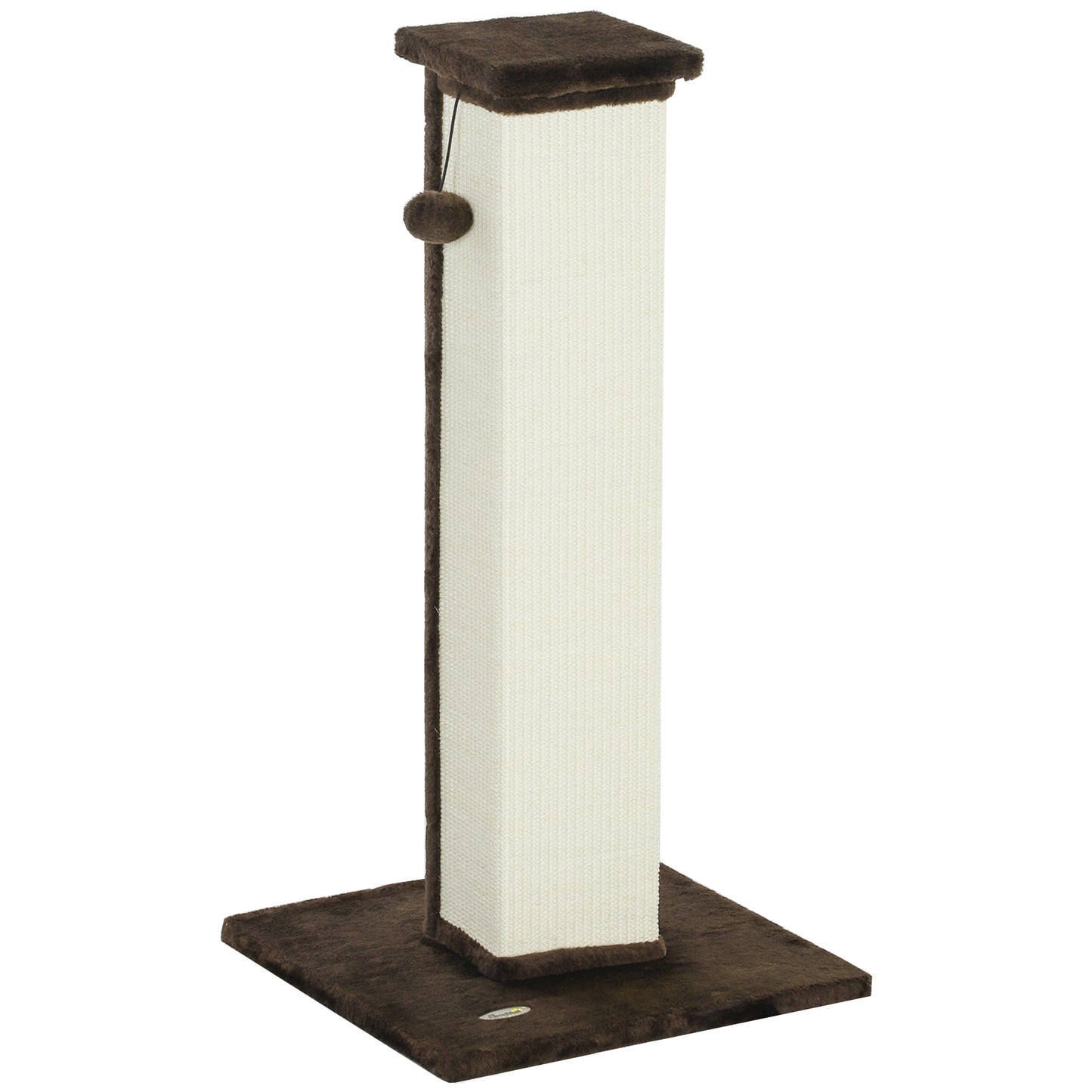 Pawhut Poste Rascador Para Gatos Altura 81 Cm Con Poste De Yute Y Bola Colgante_0