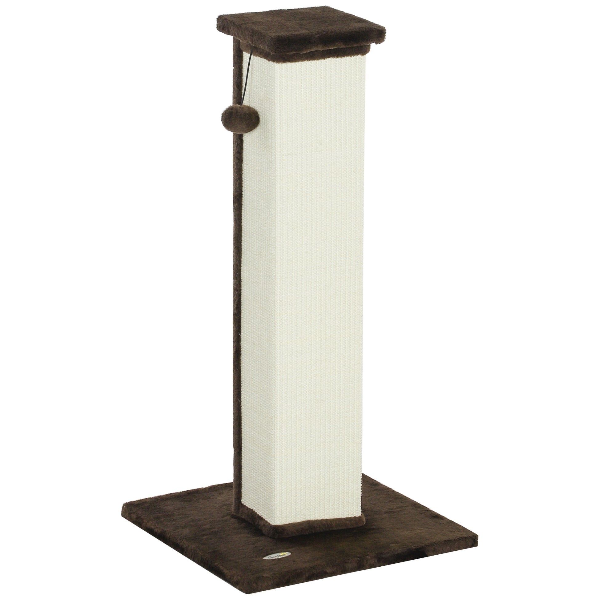 Pawhut Poste Rascador Para Gatos Altura 81 Cm Con Poste De Yute Y Bola Colgante_0
