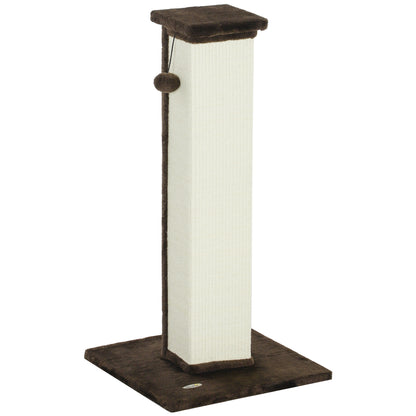 Pawhut Poste Rascador Para Gatos Altura 81 Cm Con Poste De Yute Y Bola Colgante_0
